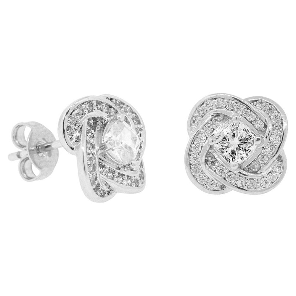 Eloise, Stella, Sage 18k White Gold Plated Stud Earrings for Women  (3 Pair Set)