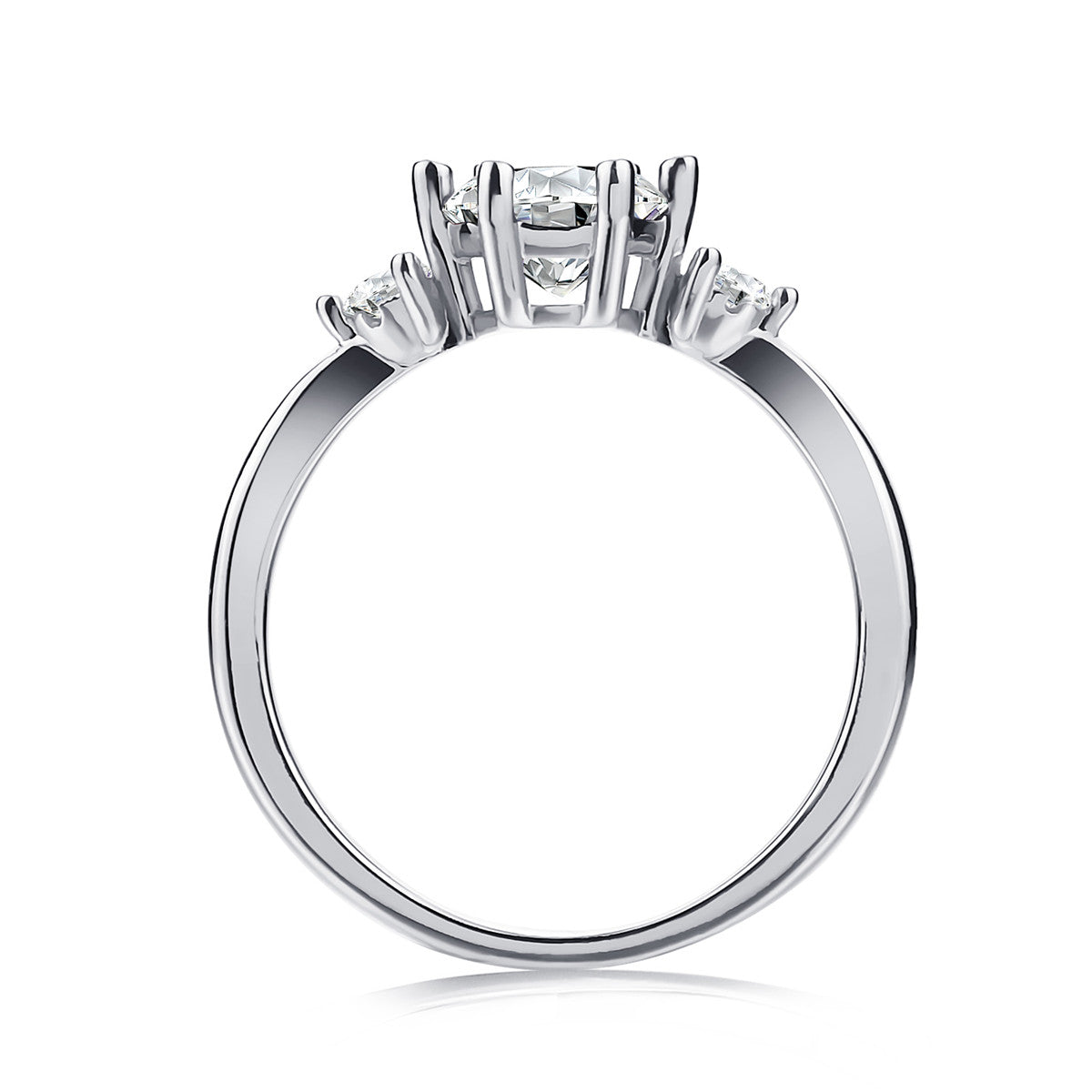Moissanite by Cate & Chloe Sarah 1.22tcw Round Cut 925 Sterling Silver 18k White Gold Plated Engagement Ring