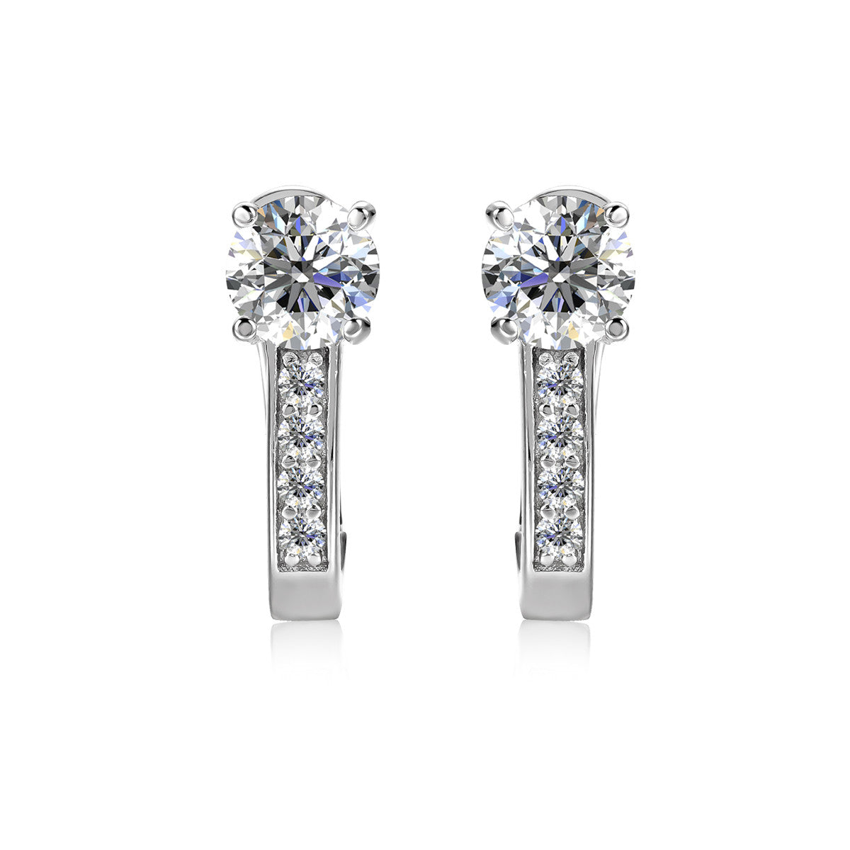 Moissanite by Cate & Chloe Genesis 18k Gold Plated 925 Sterling Silver Stud Earrings 1.12tcw