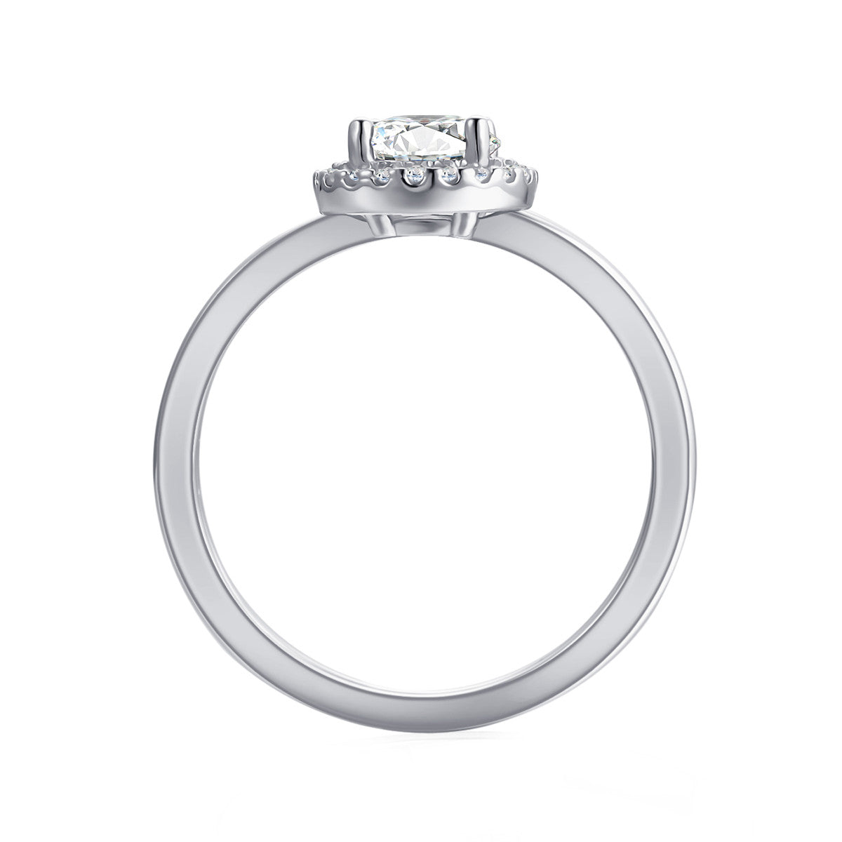 Moissanite by Cate & Chloe Cora 1.1tcw Round Cut 925 Sterling Silver 18k White Gold Plated Forever Engagement Ring