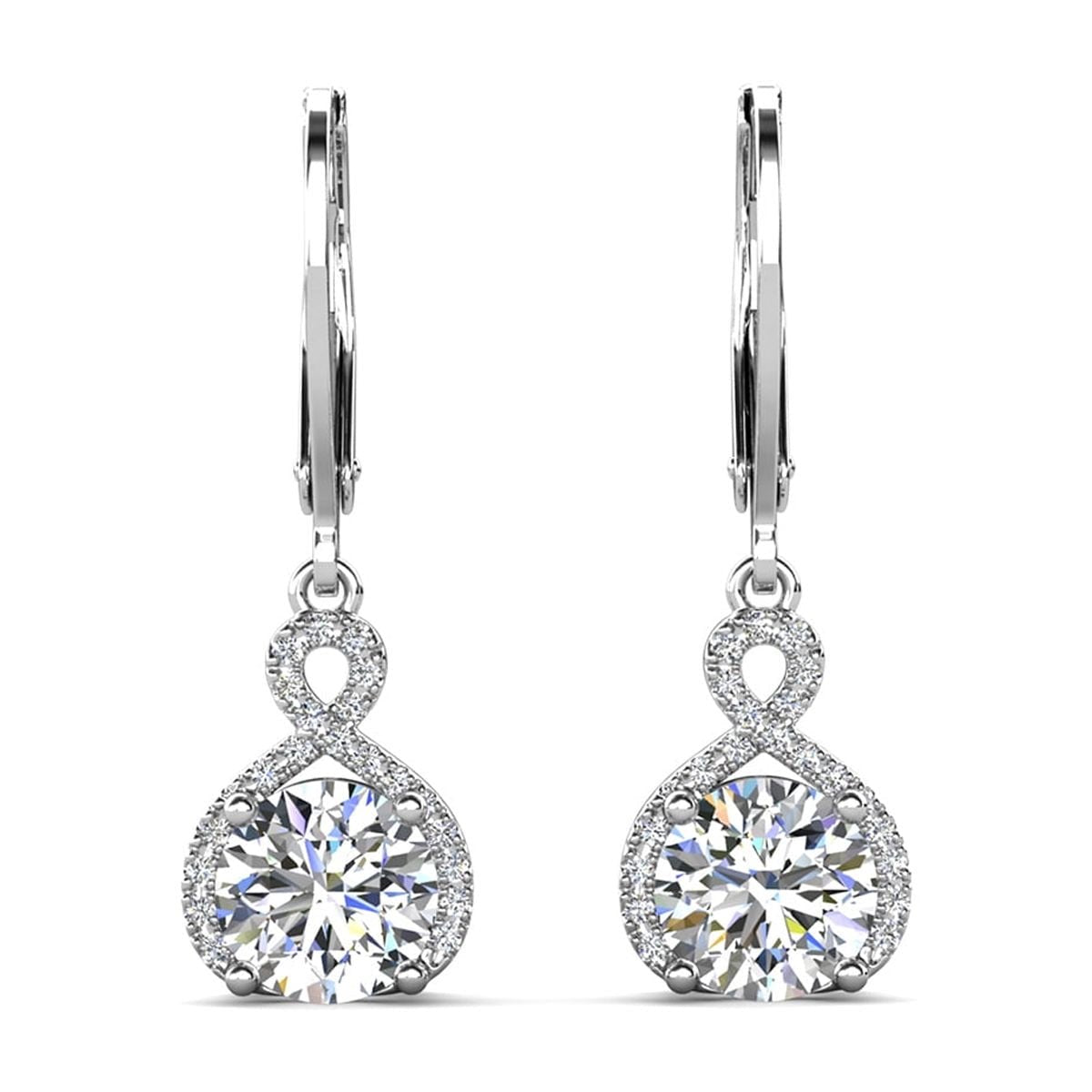 Pack of 3 - Ivy, Alessandra, Isabel Drop Dangle White Gold Plated Earrings for Women
