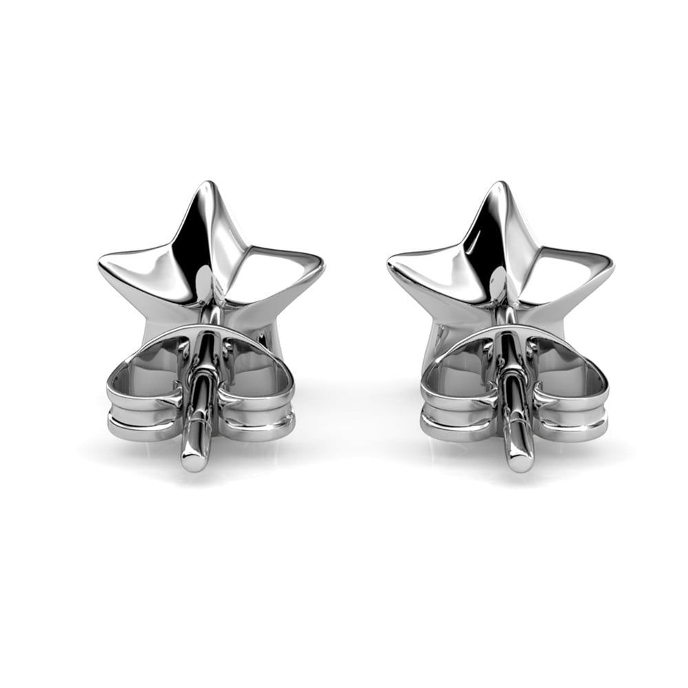 Lealani 18k White Gold Plated Stud Earrings with Swarovski Crystals