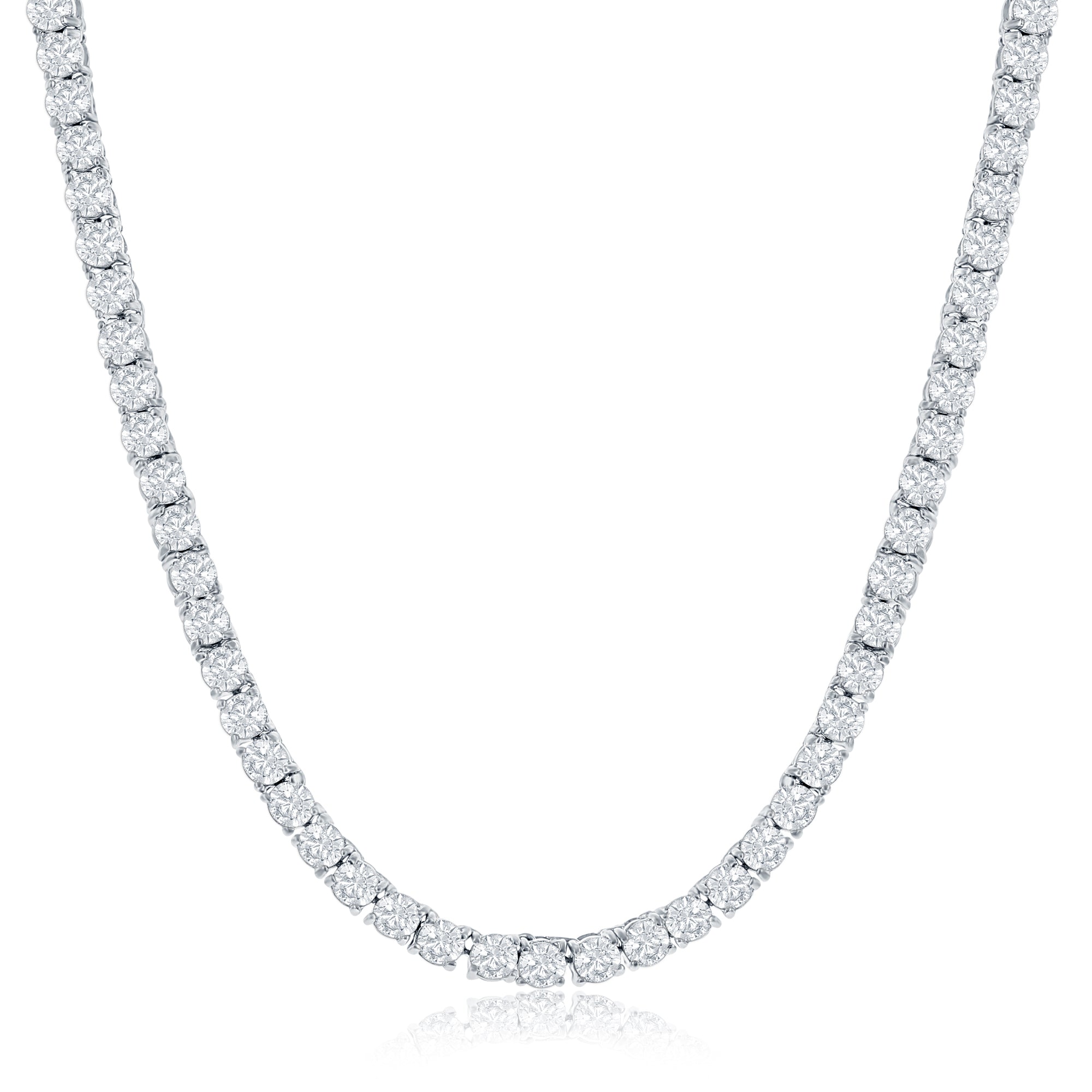 Olivia 18k White Gold Plated Tennis Necklace with Simulated Diamond Crystals