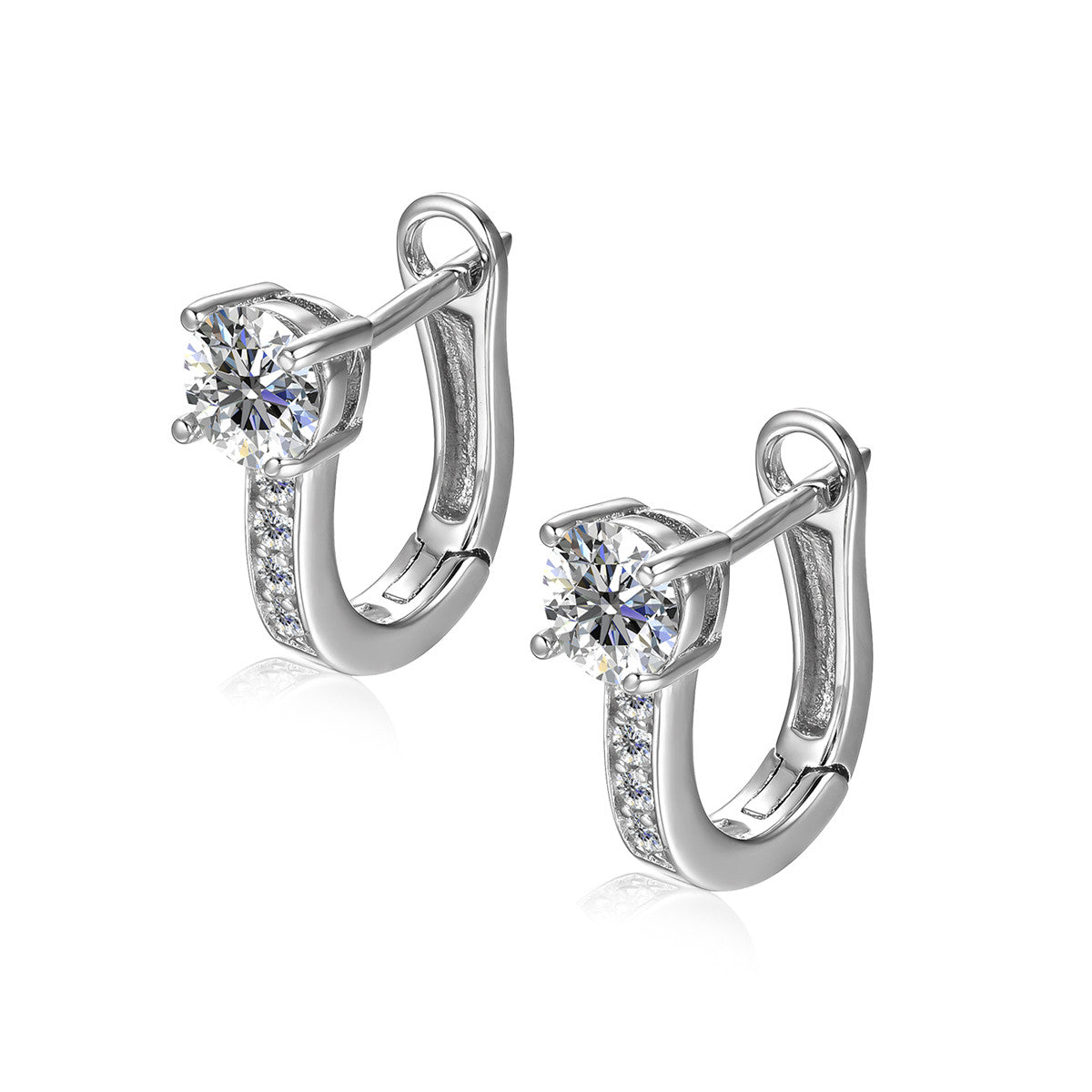 Moissanite by Cate & Chloe Genesis 18k Gold Plated 925 Sterling Silver Stud Earrings 1.12tcw