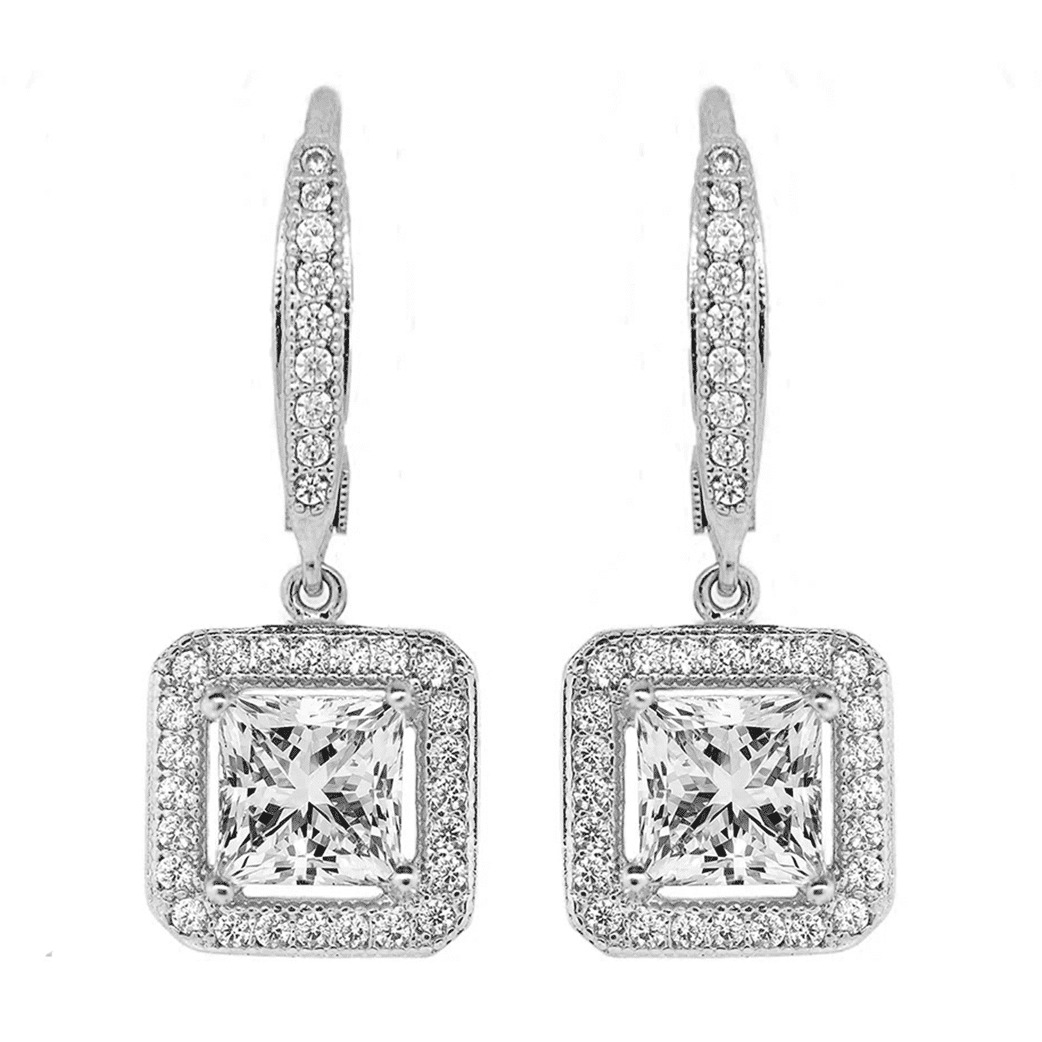 Pack of 3 - Ivy, Alessandra, Isabel Drop Dangle White Gold Plated Earrings for Women