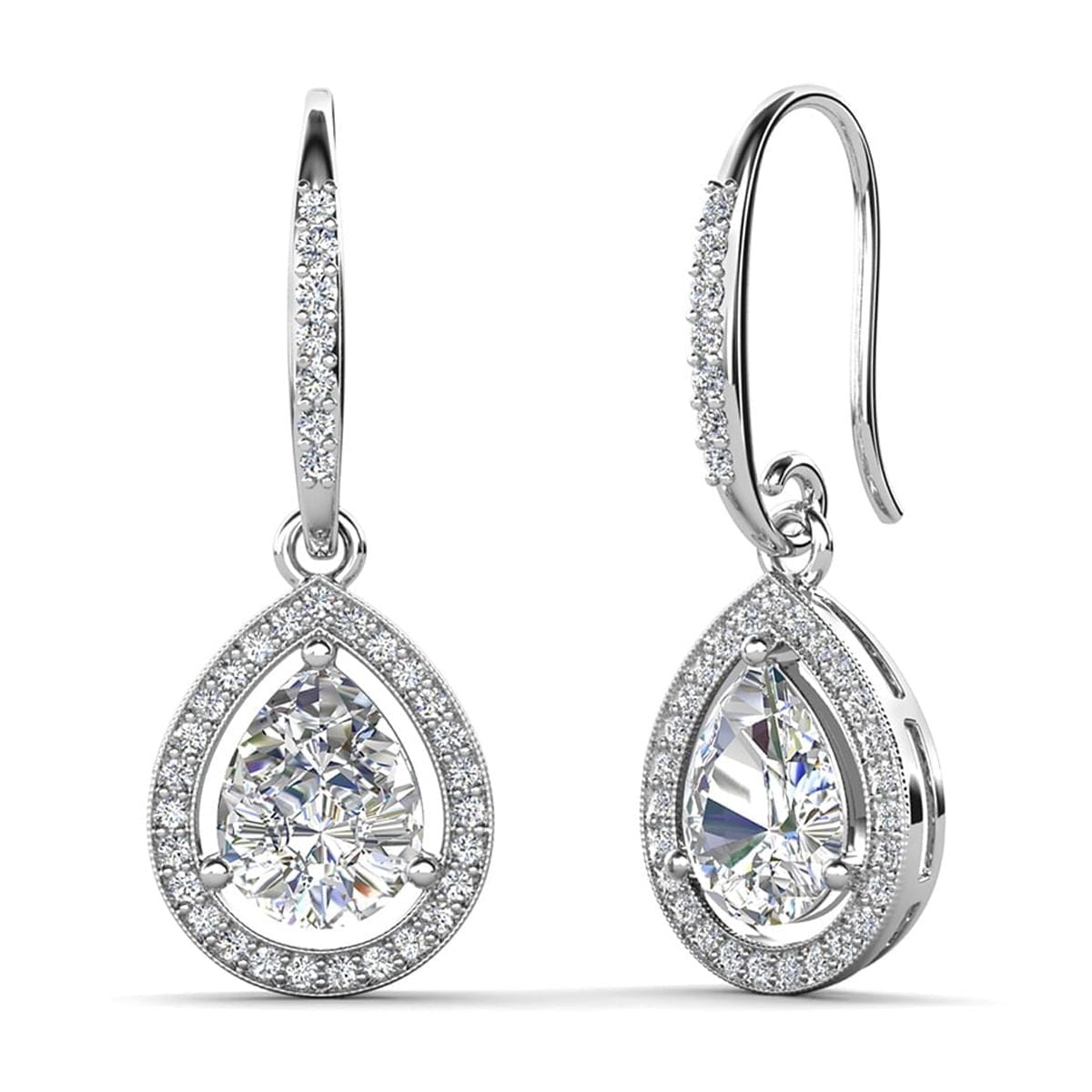 Pack of 3 - Ivy, Alessandra, Isabel Drop Dangle White Gold Plated Earrings for Women