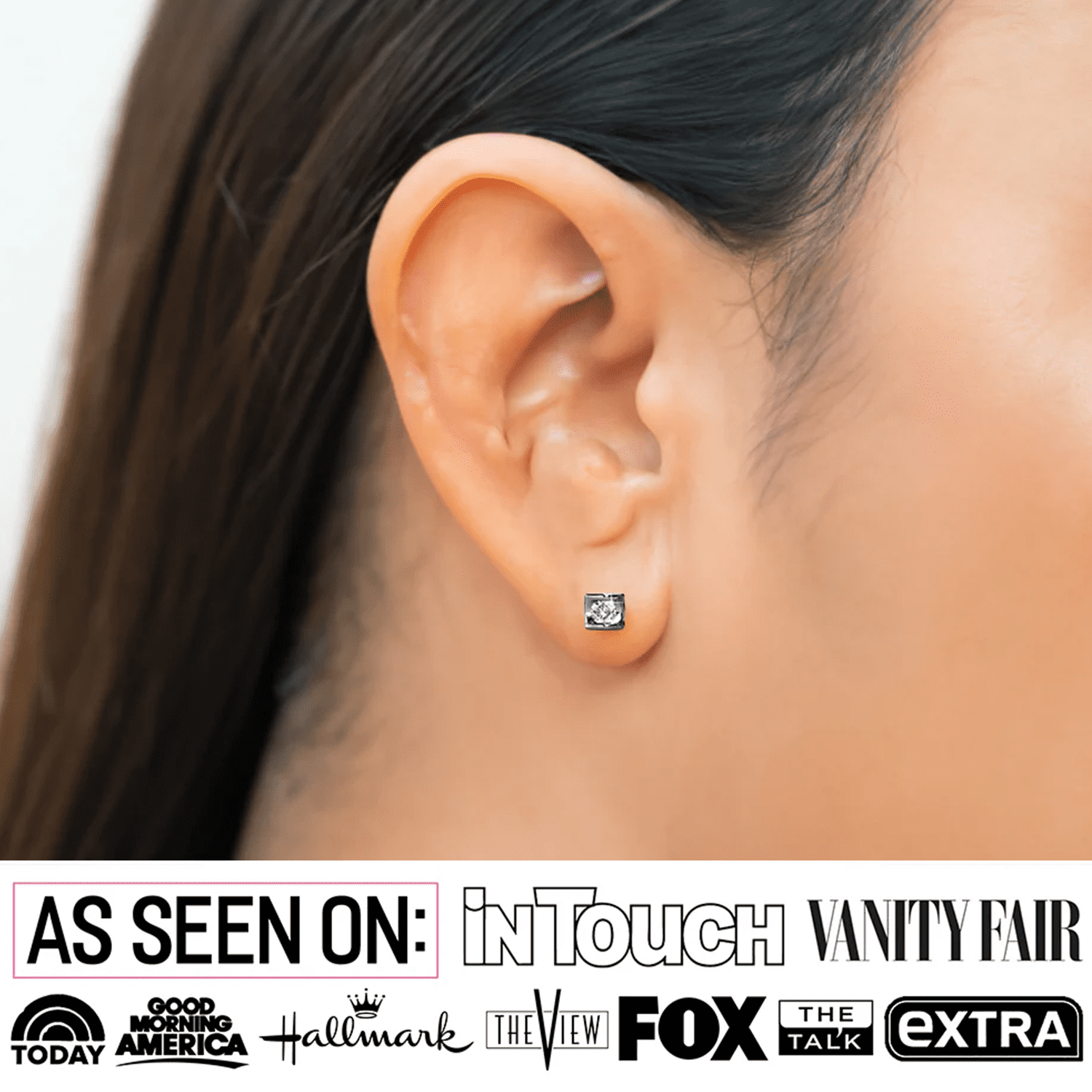 Lindsey 18k White Gold Plated Heart Stud Earrings with Swarovski Crystals - Final Sale