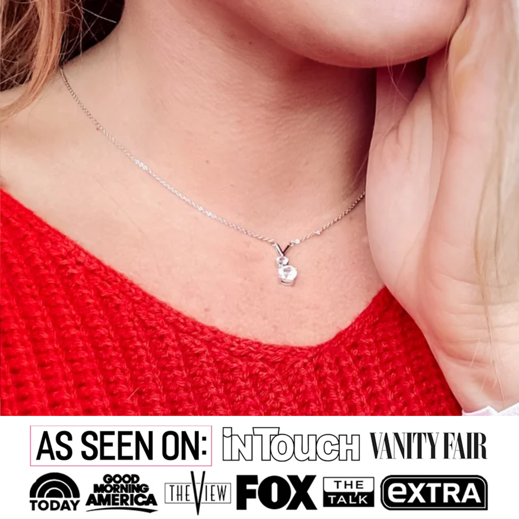 Andy 18k White Gold Plated 2-Stone Pendant Necklace with Swarovski Crystals