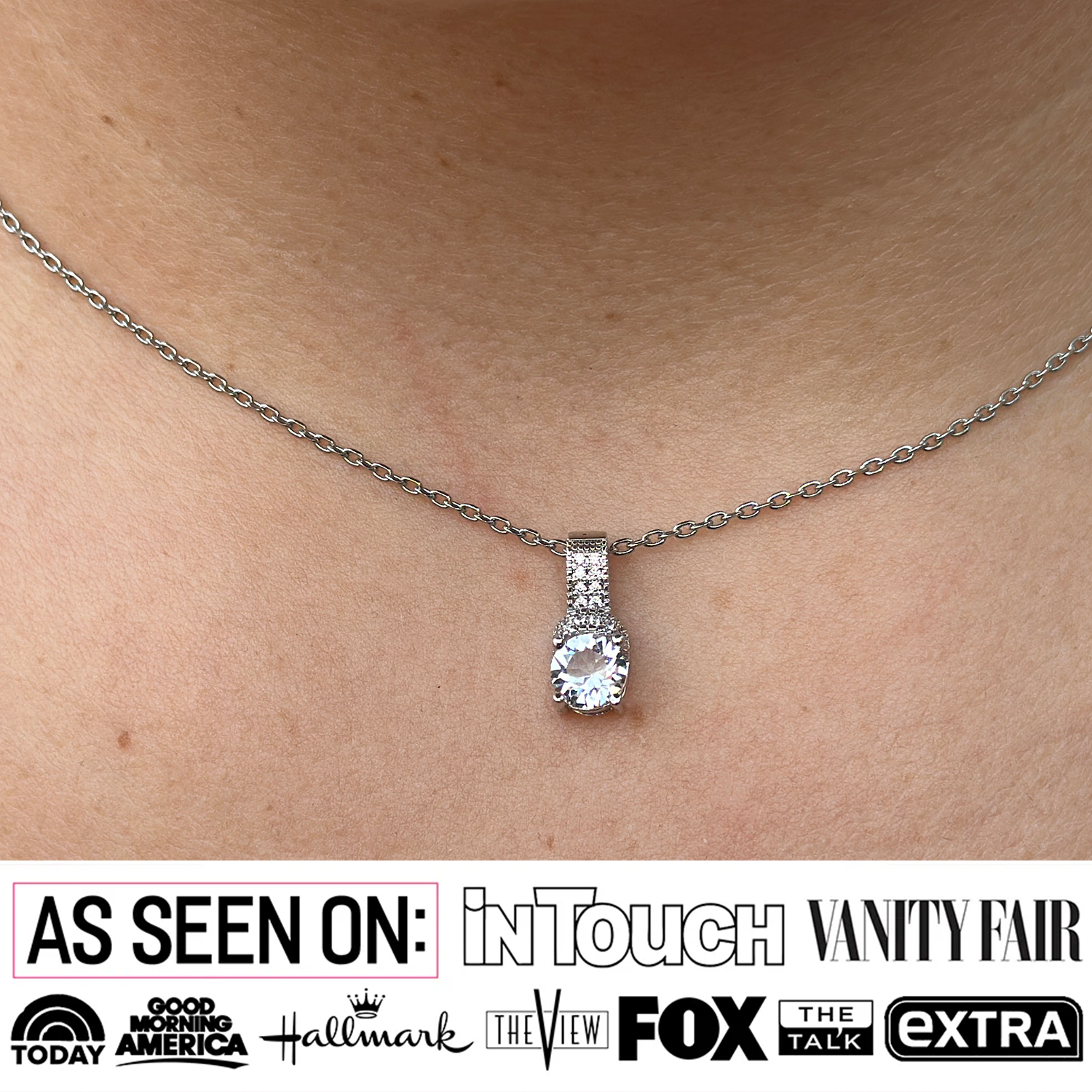 Laya 18k White Gold Plated Pendant Necklace with Swarovski Crystals