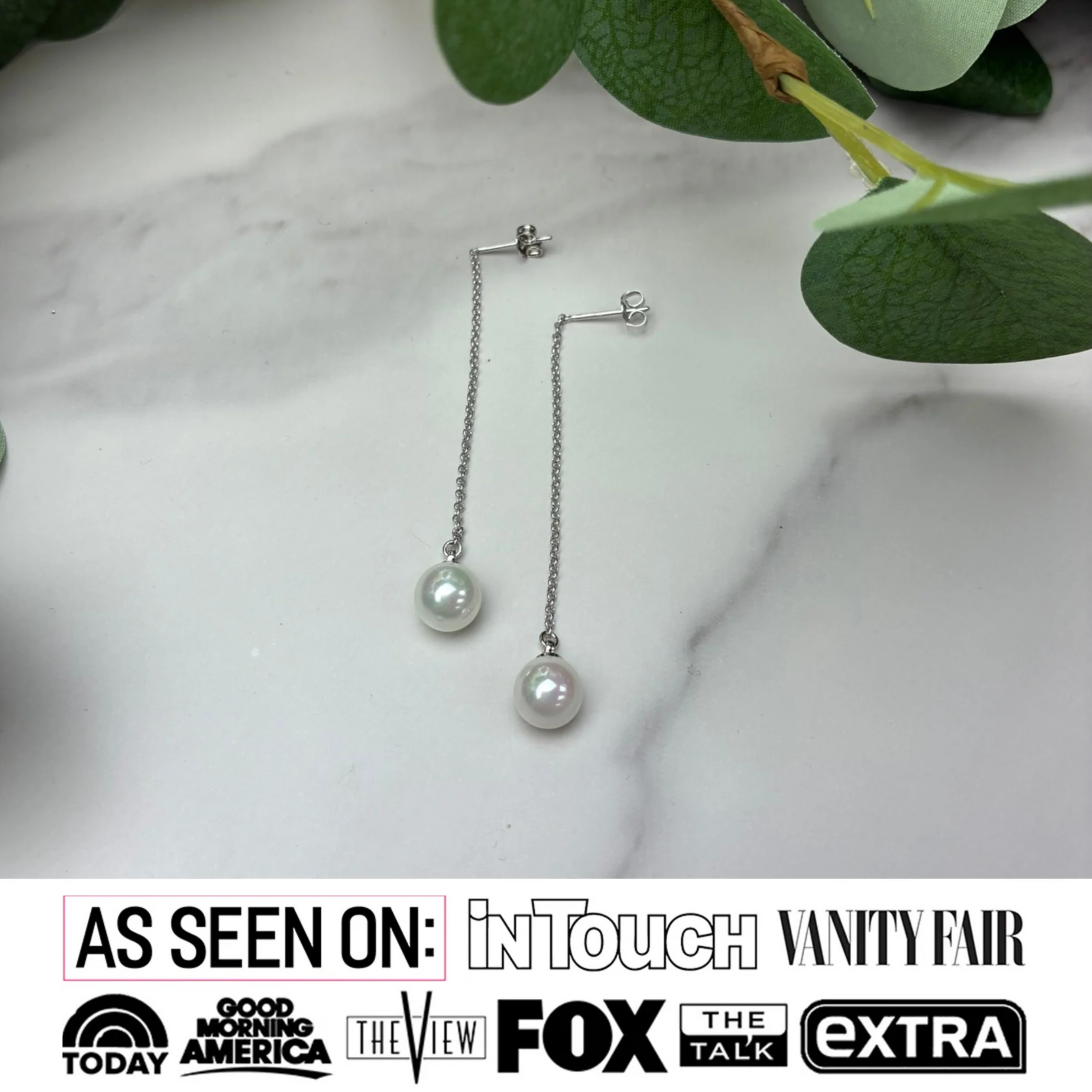 Aspen 18k White Gold Plated Dangle Earrings with Shell Pearls