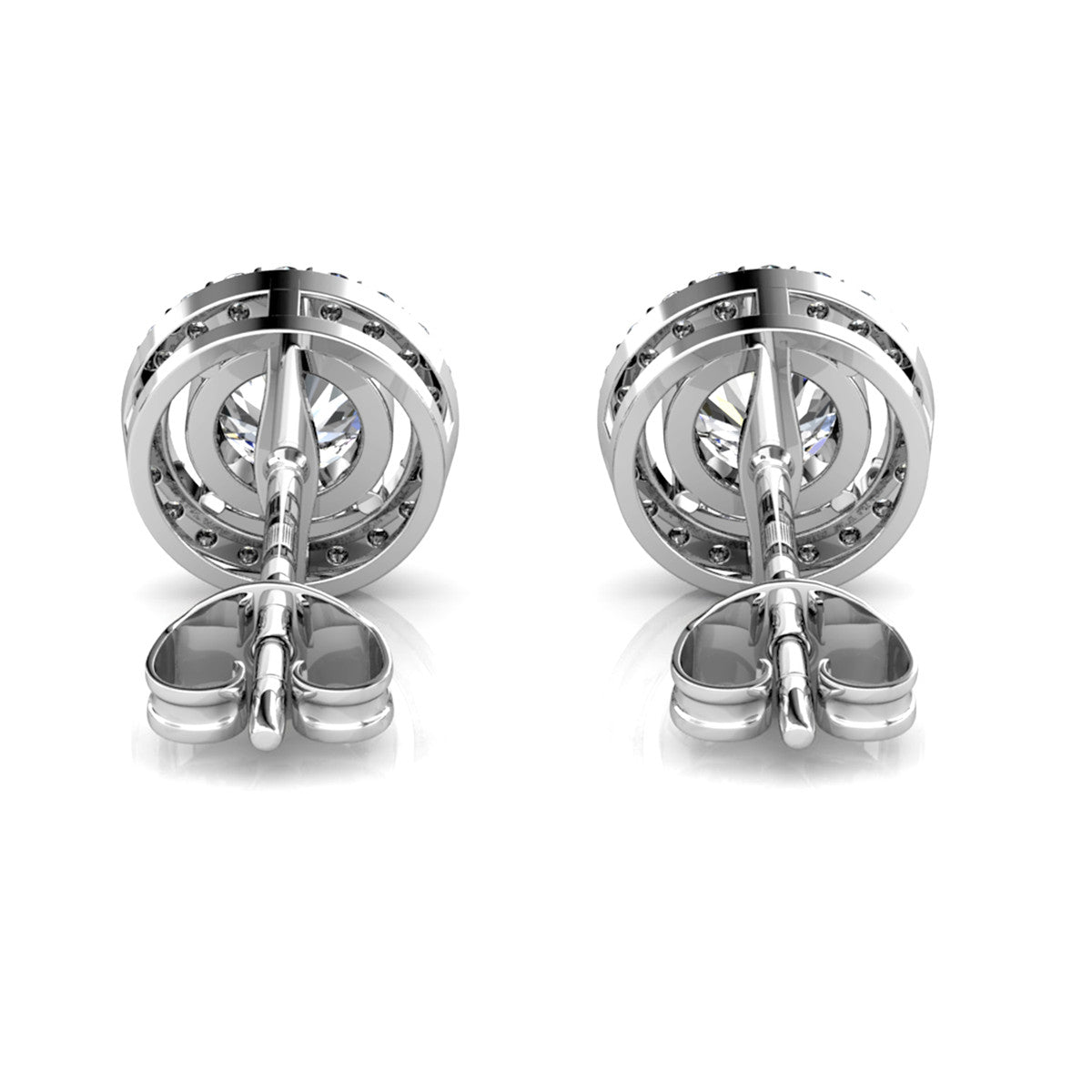Moissanite by Cate & Chloe Kailani 18k Gold Plated 925 Sterling Silver Stud Earrings 1.18tcw