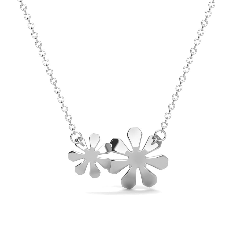 Daisy 18k White Gold Plated Flower Necklace with Swarovski Crystals