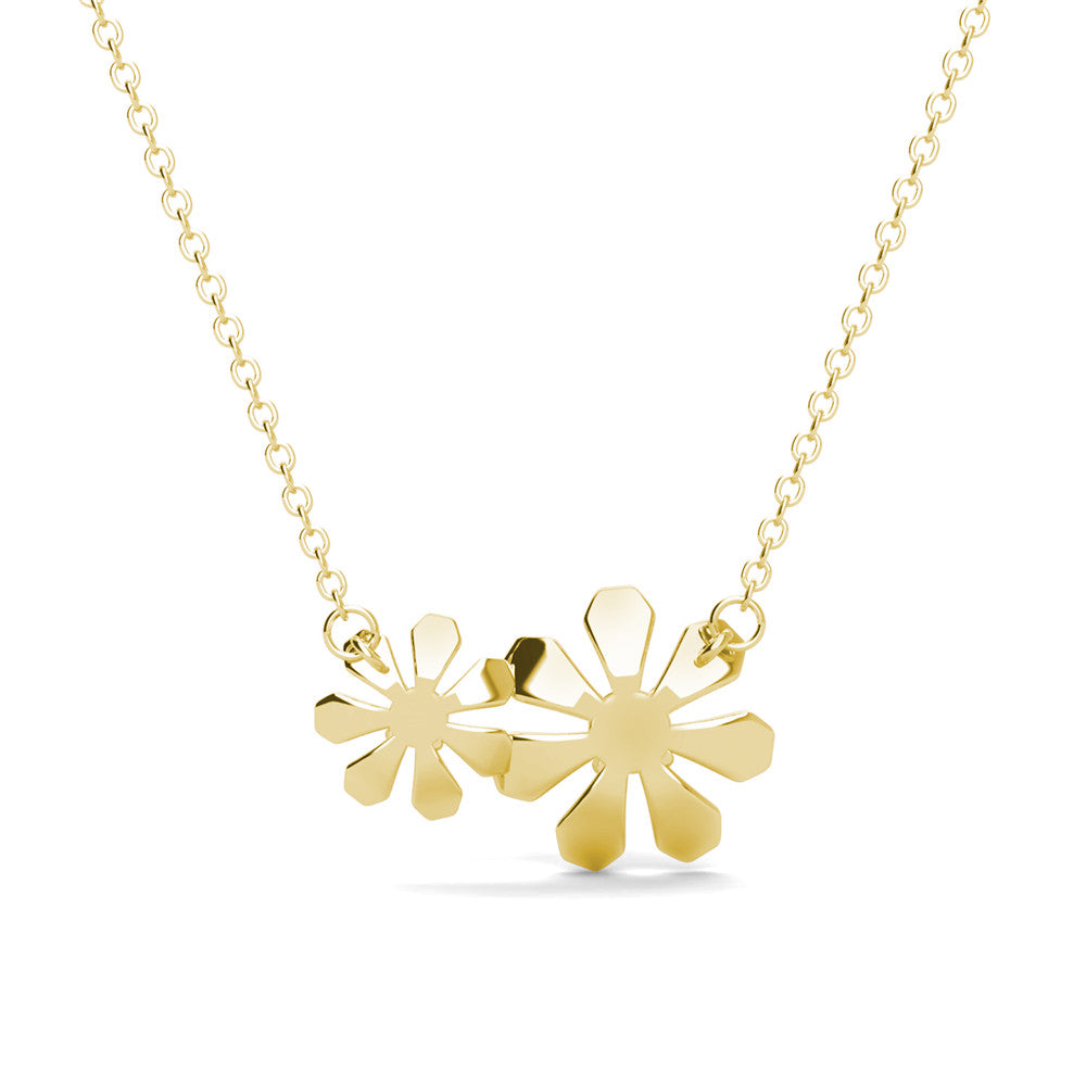 Daisy 18k White Gold Plated Flower Necklace with Swarovski Crystals