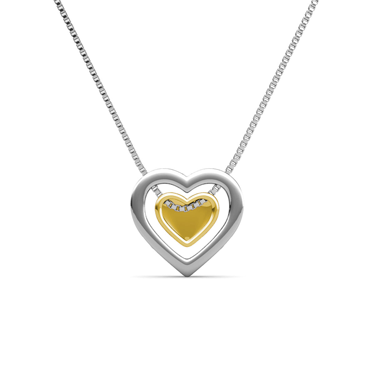Susan 18k White Gold Plated Halo Heart Necklace with Swarovski Crystals