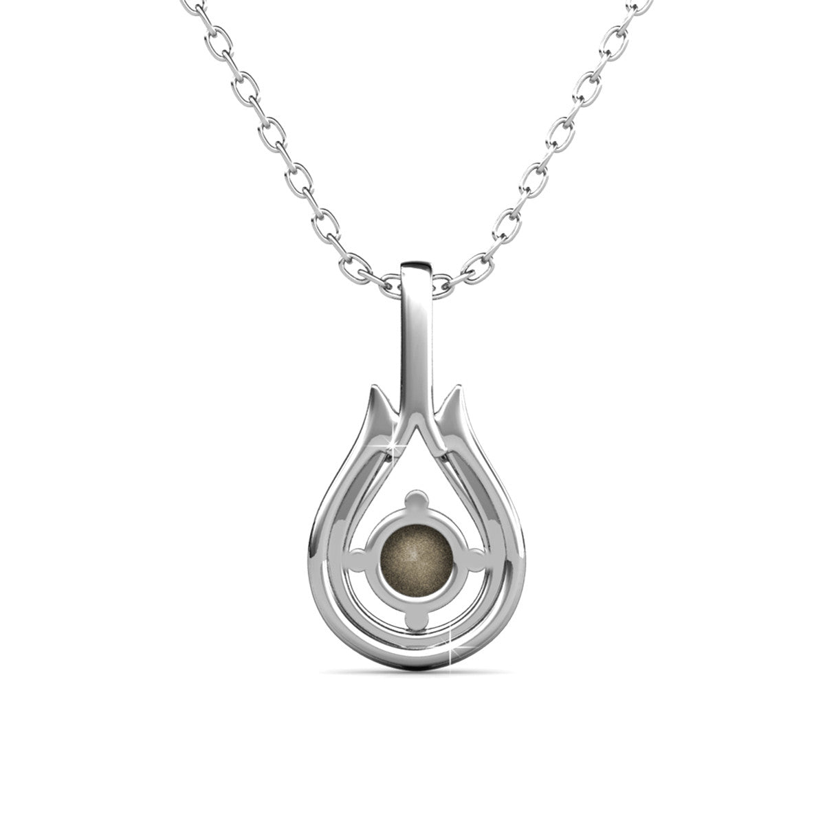 Bernadette 18k White Gold Plated Tear drop Necklace with Swarovski Crystals