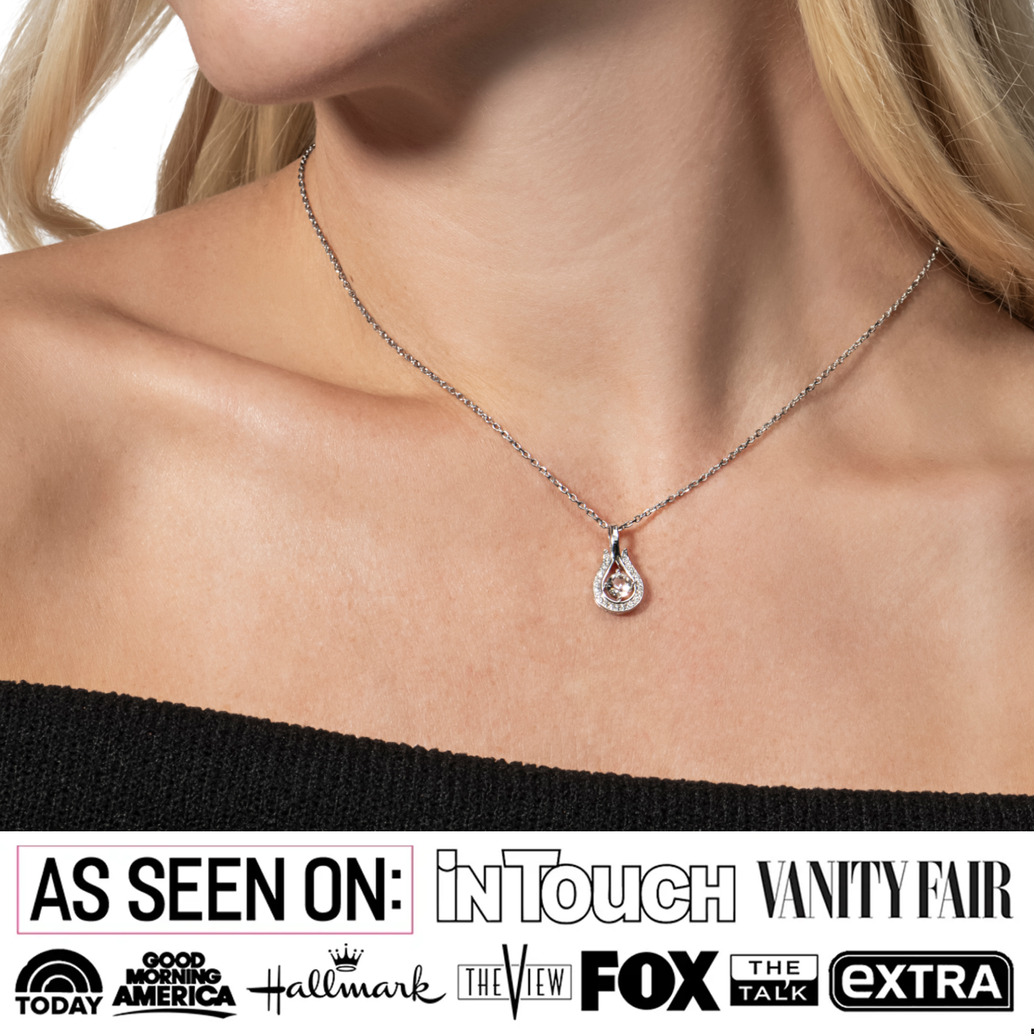 Bernadette 18k White Gold Plated Tear drop Necklace with Swarovski Crystals