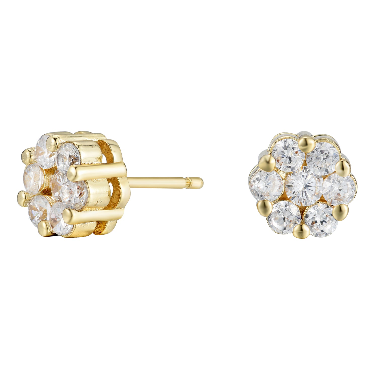 Nova 18k White Gold Plated Stud Earrings with Simulated Diamond Crystals — Final Sale