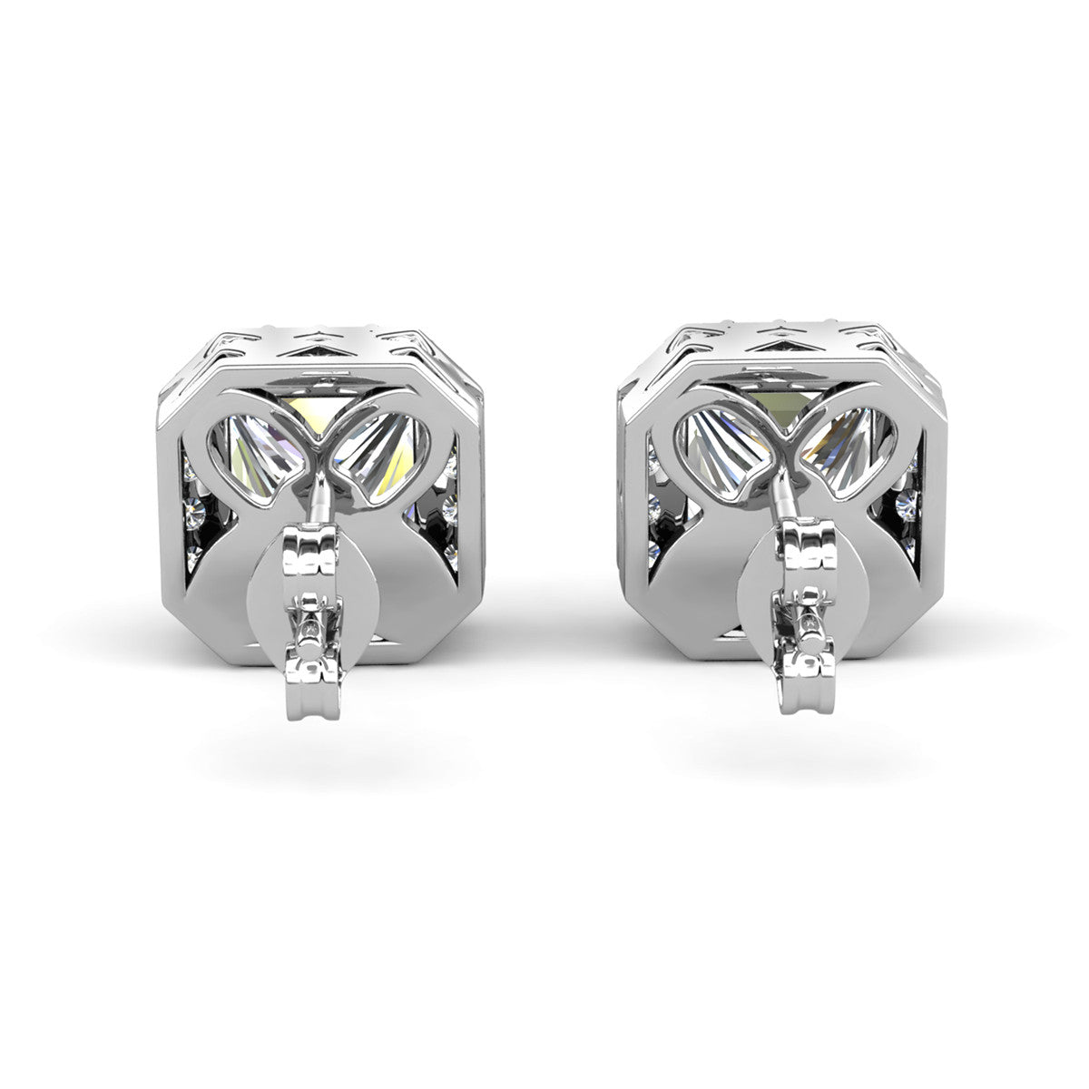 Estelle 18k White Gold Plated Halo Stud Earrings with Simulated Diamond Crystals   — Fab Fav Sale