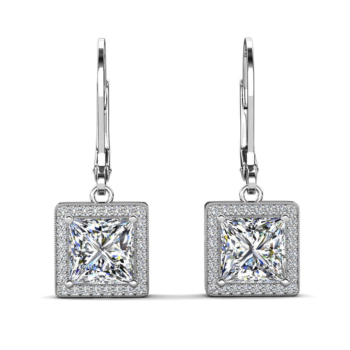 Norah, Ivy, Brooke 18k White Gold Plated Earrings for Women (3 Pair Set)