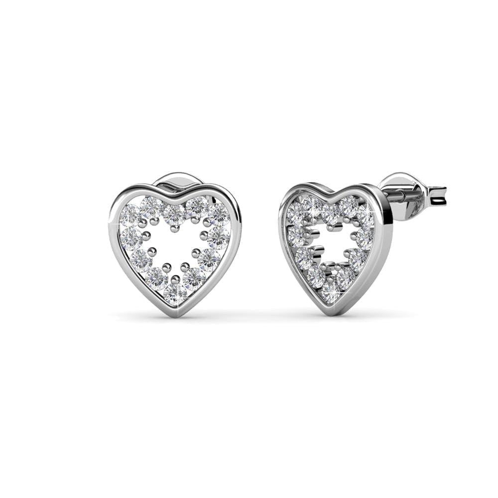 Coraline, Ainsley, Cathy 18k White Gold Plated Stud Earrings for Women (3 Pair Set)