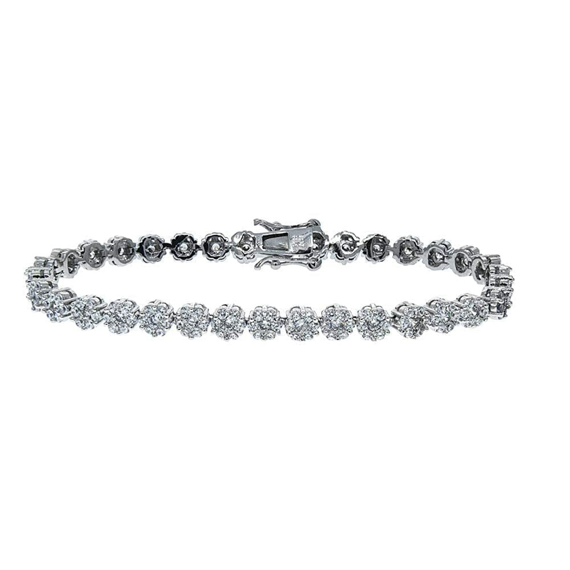 Ally 18k White Gold Plated Tennis Bracelet with Simulated Diamond Crystals
