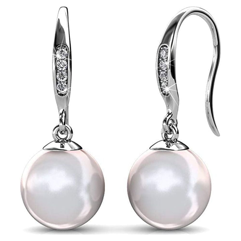 McKenzie, Kadence, Betty 18k White Gold Plated Drop Earrings for Women (3 Pair Set)