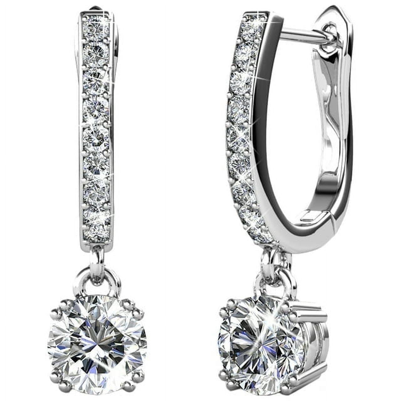 McKenzie, Kadence, Betty 18k White Gold Plated Drop Earrings for Women (3 Pair Set)