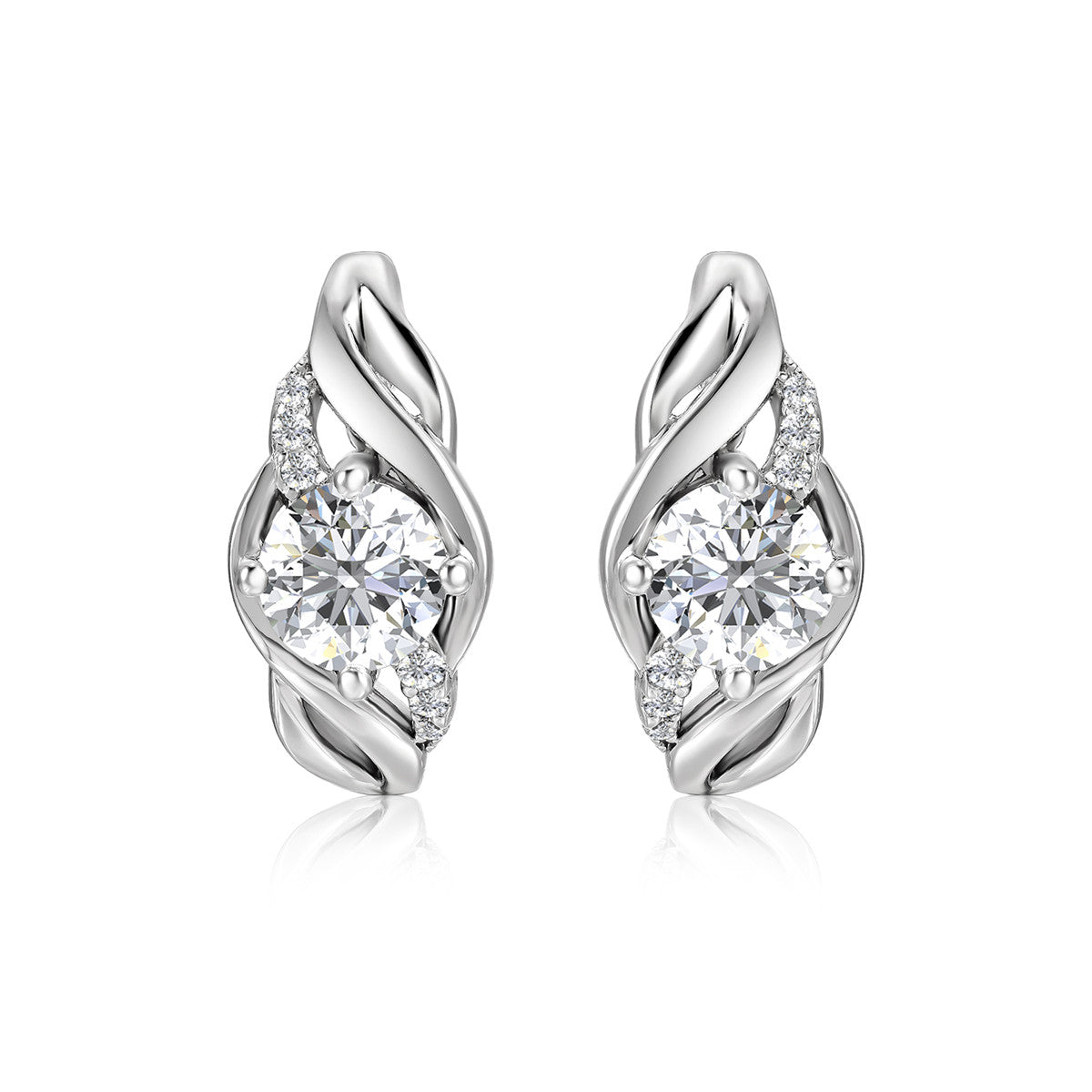 Moissanite by Cate & Chloe Evelyn 18k Gold Plated 925 Sterling Silver Hoop Earrings 1.06tcw