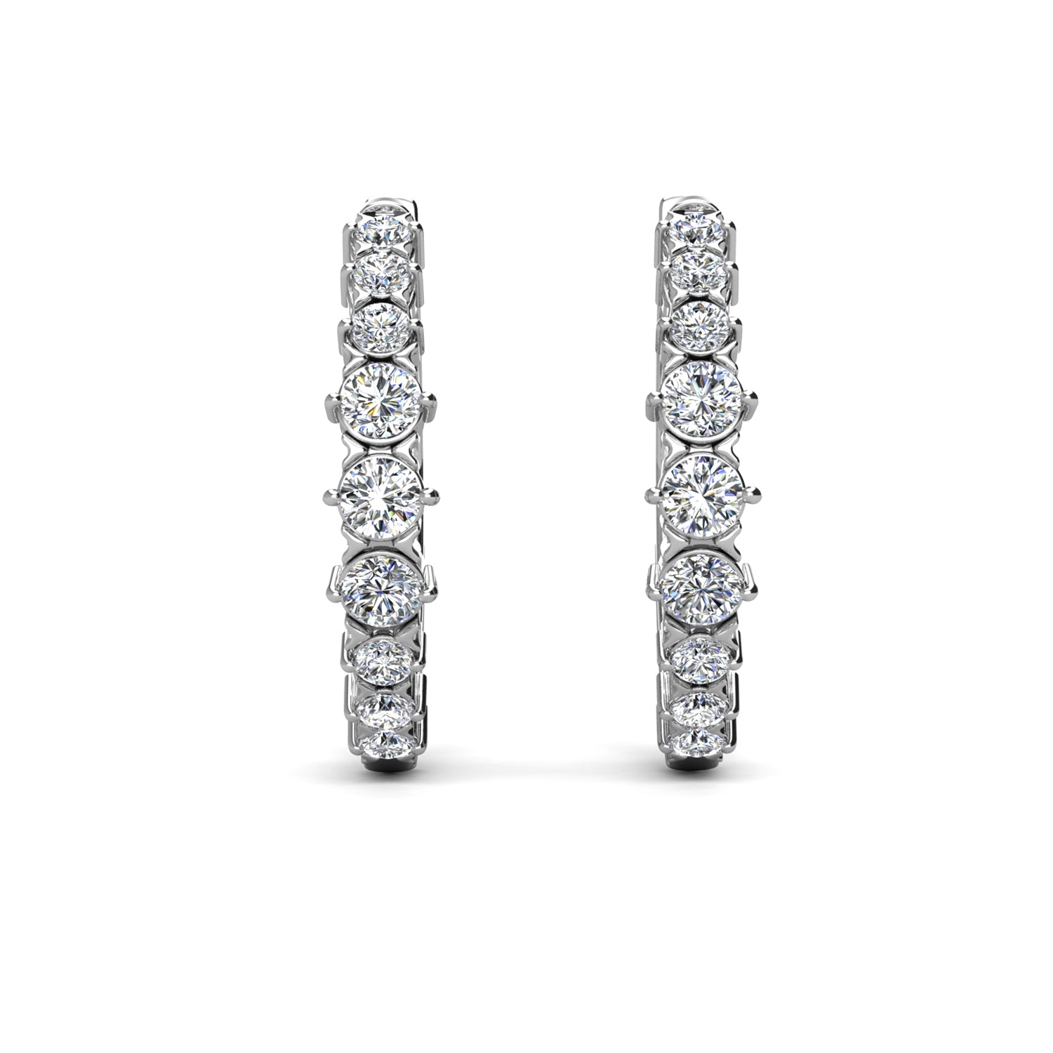 Claire 18k White Gold Plated 20mm Hoop Earrings with Swarovski Crystals