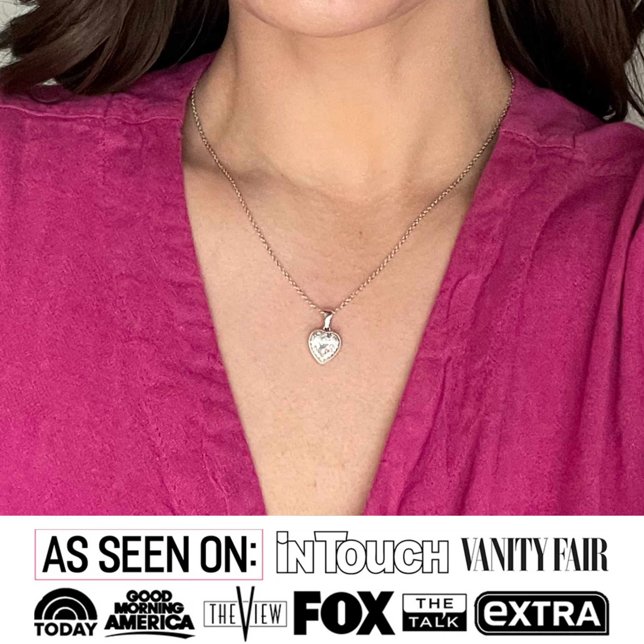 Coraline 18k White Gold Plated Heart Pendant Necklace with Simulated Diamond Crystals