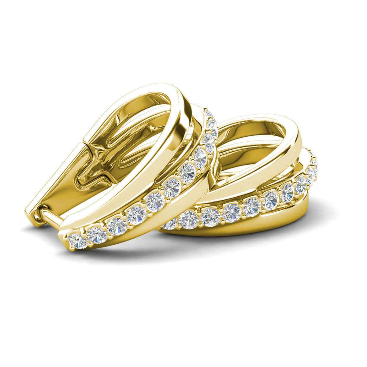 Bella 18k White Gold Plated 17mm Hoop Earrings with Swarovski Crystals
