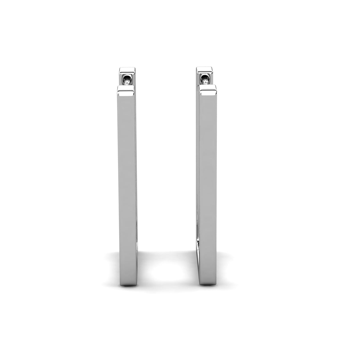 Annalise 18k White Gold Plated Silver Square Hoop Earrings