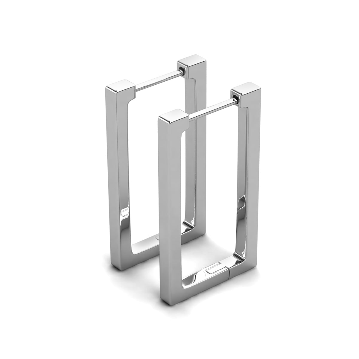 Annalise 18k White Gold Plated Silver Square Hoop Earrings