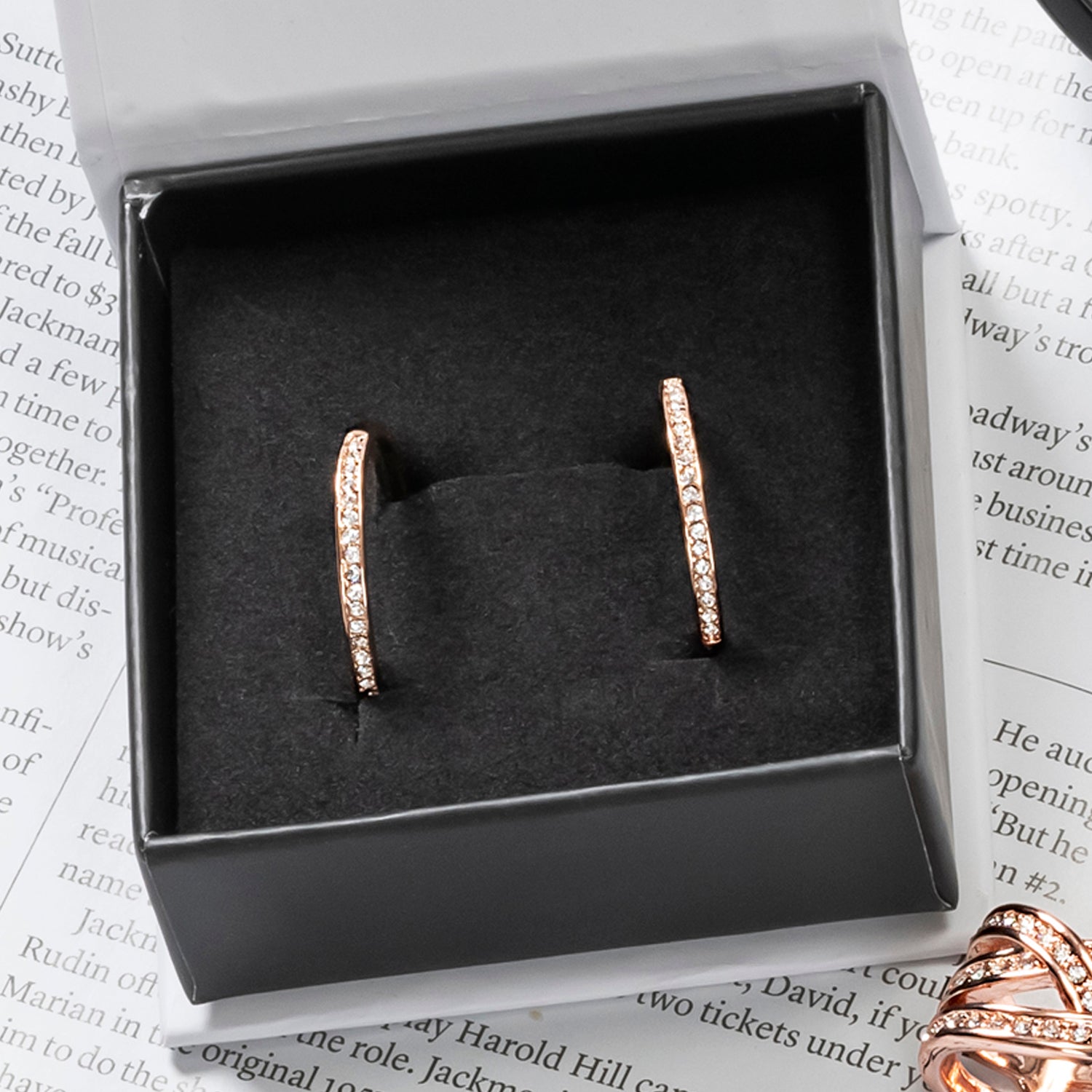 Rosalyn 18k White Gold Plated 20mm Hoop Earrings with Swarovski Crystals