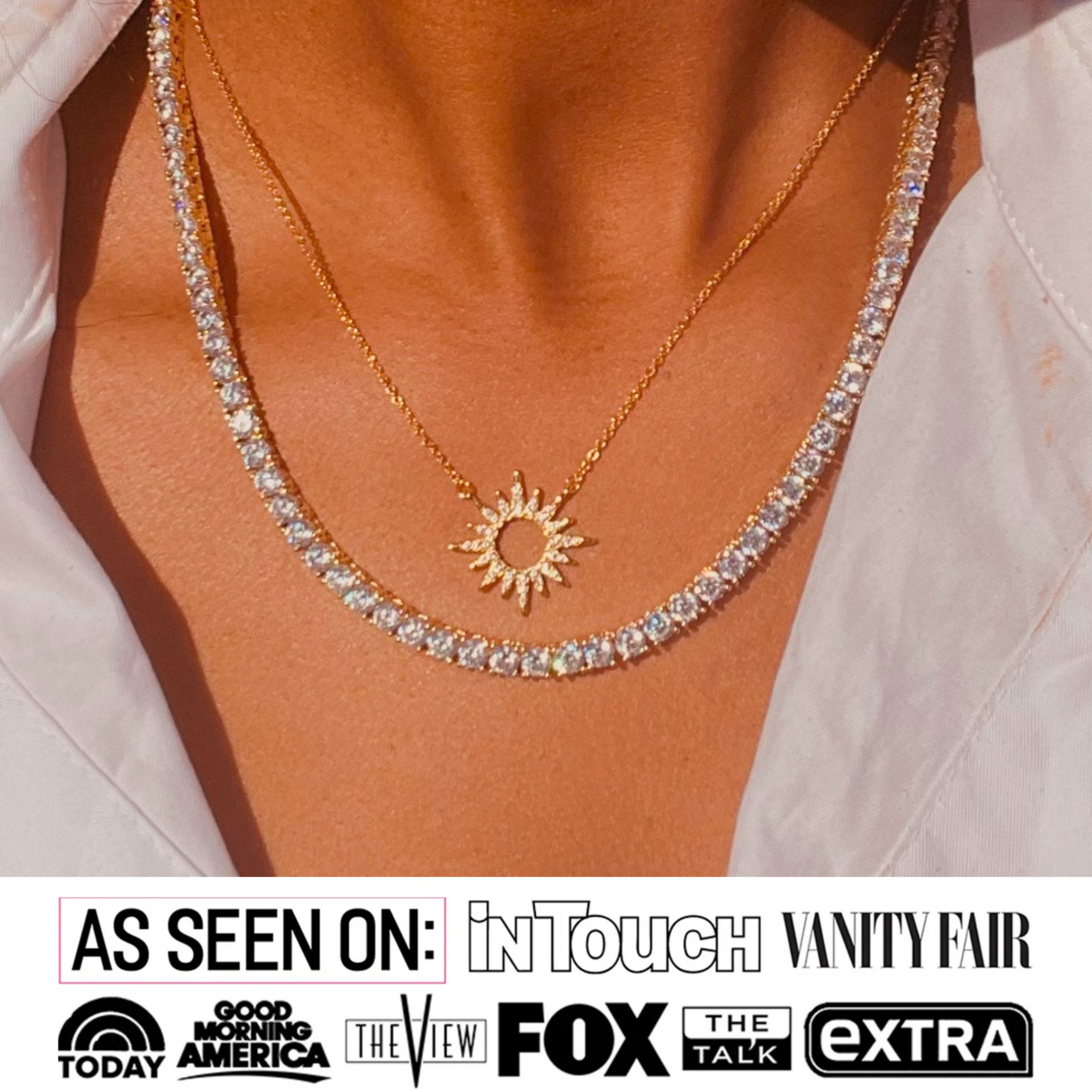 Evie 18k White Gold Plated Necklace with Swarovski Crystals