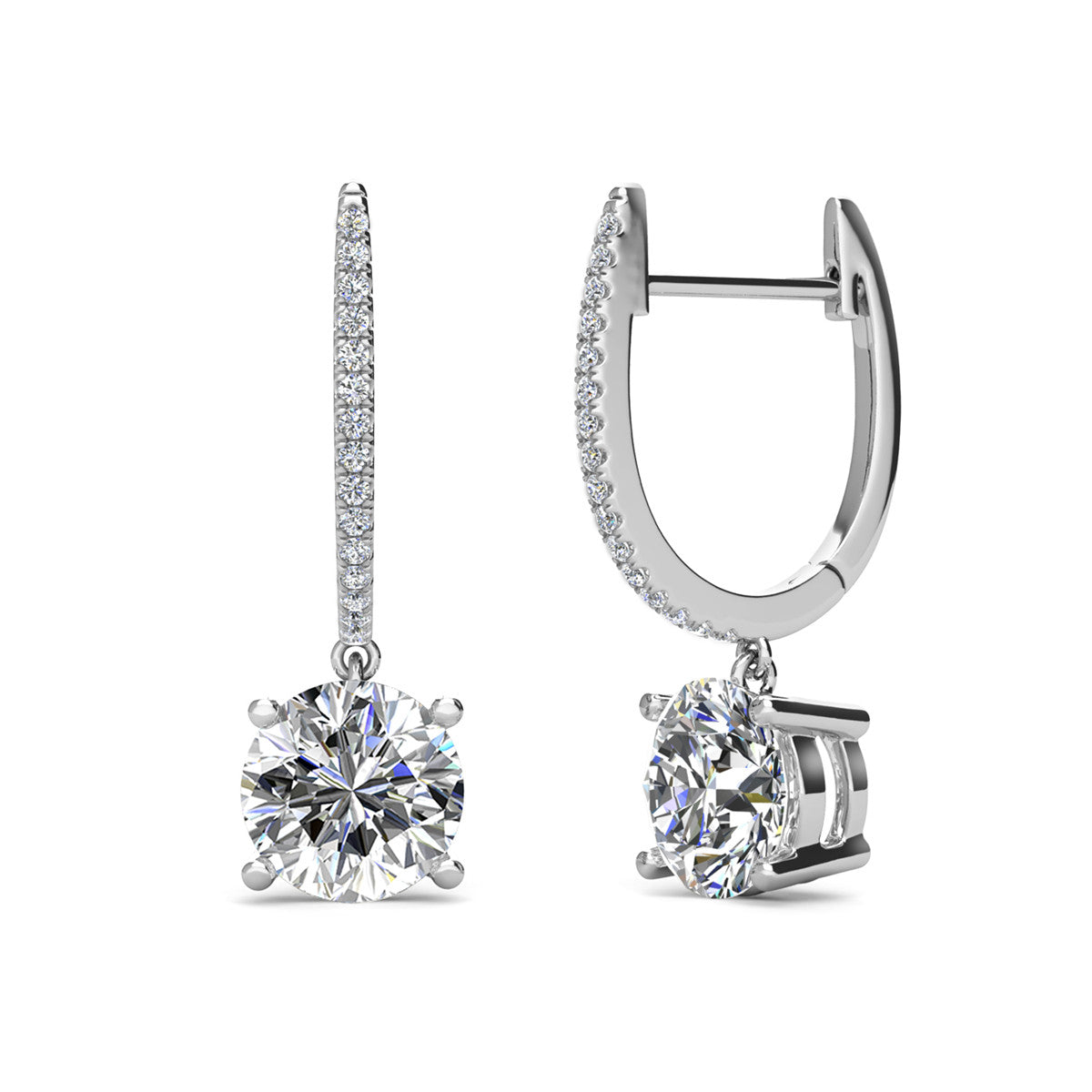 Moissanite by Cate & Chloe Finley 18k Gold Plated 925 Sterling Silver Dangle Earrings 2.13tcw