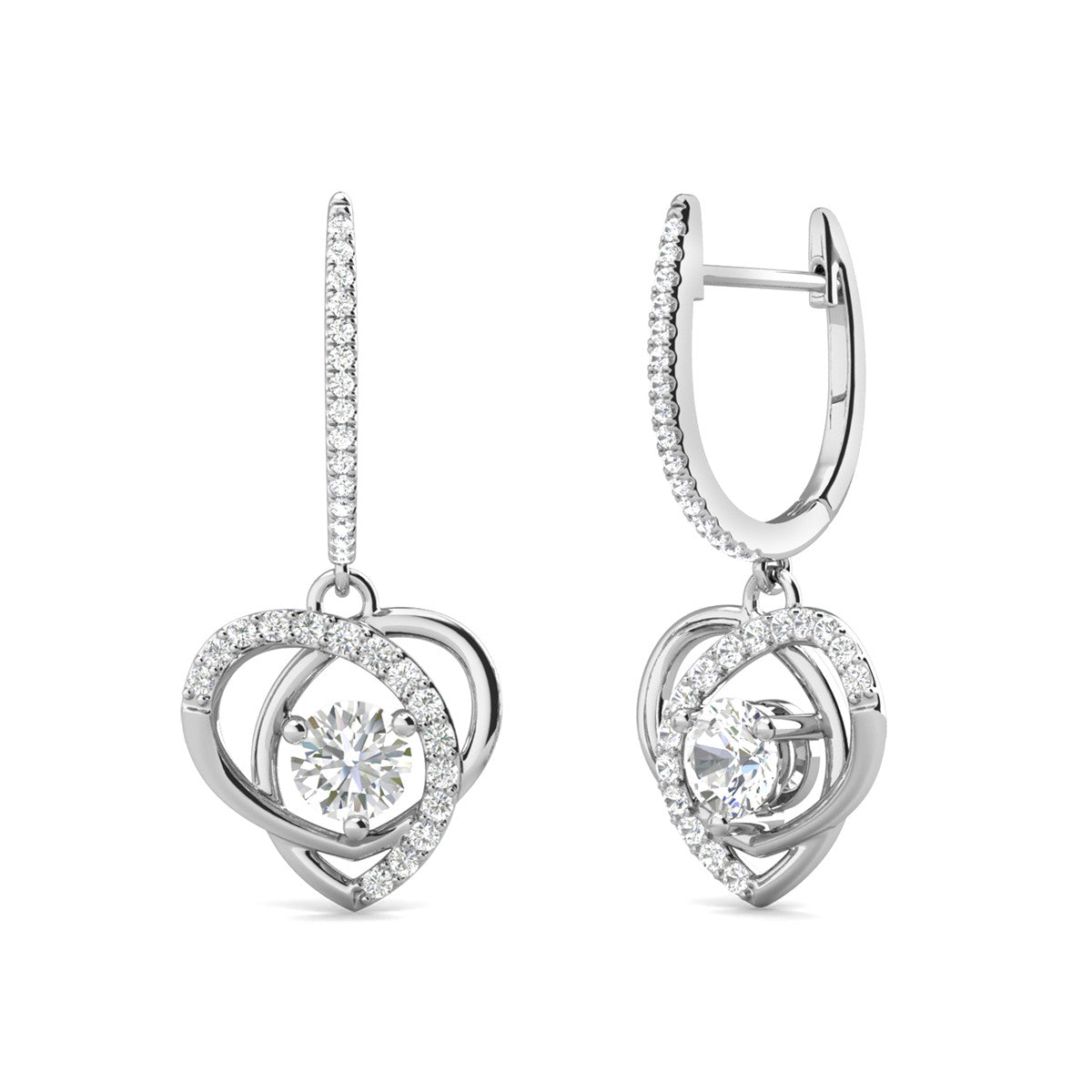 Moissanite by Cate & Chloe Naomi 18k Gold Plated 925 Sterling Silver Dangle Earrings 0.9tcw