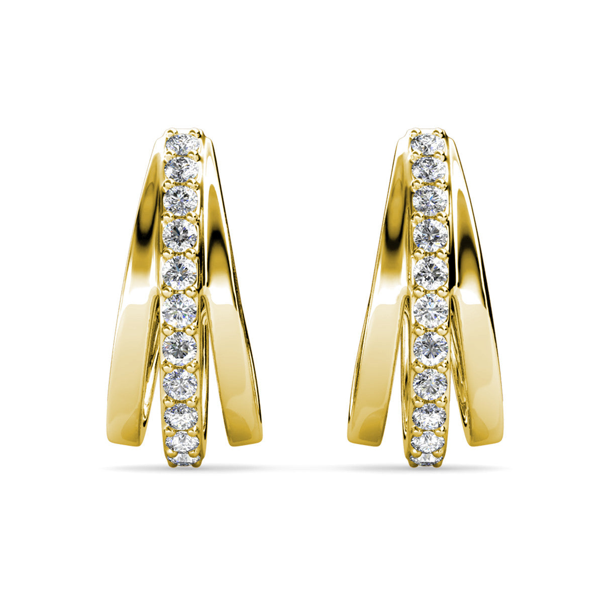 Bella 18k White Gold Plated 17mm Hoop Earrings with Swarovski Crystals