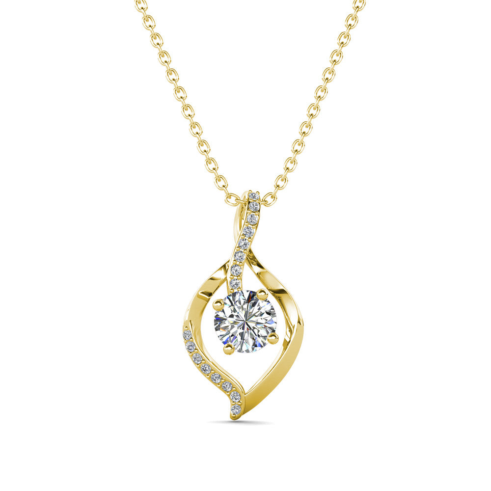 Sabrina 18k White Gold Plated Pendant Necklace with Swarovski Crystals