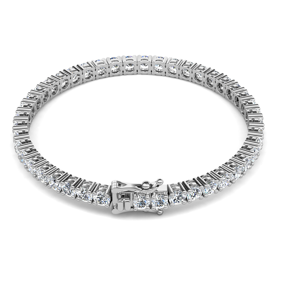 Kaylee 18k White Gold Plated Tennis Bracelet with Simulated Diamond Crystals