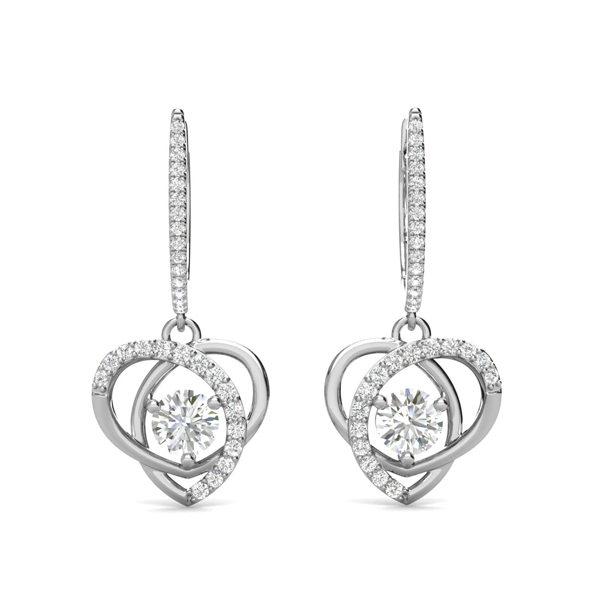 Moissanite by Cate & Chloe Naomi 18k Gold Plated 925 Sterling Silver Dangle Earrings 0.9tcw