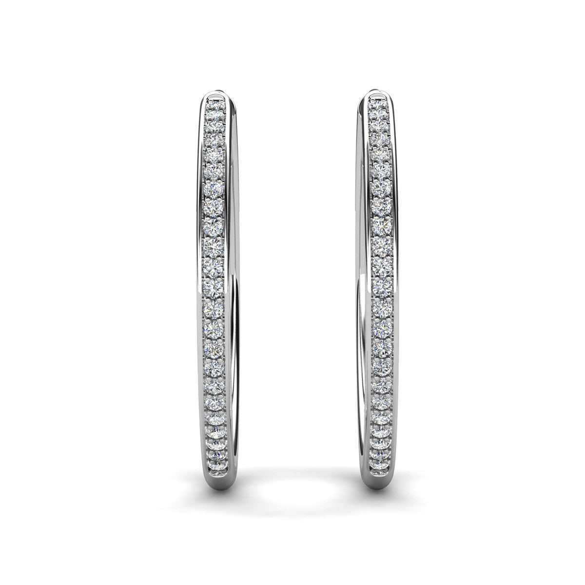 Moissanite by Cate & Chloe Delaney 18k White Gold Plated 25mm 925 Sterling Silver Stud Earrings 0.23tcw