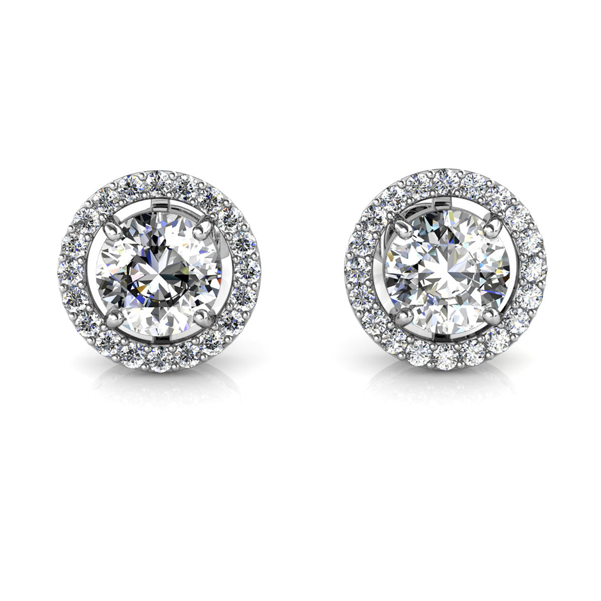 Moissanite by Cate & Chloe Kailani 18k Gold Plated 925 Sterling Silver Stud Earrings 1.18tcw