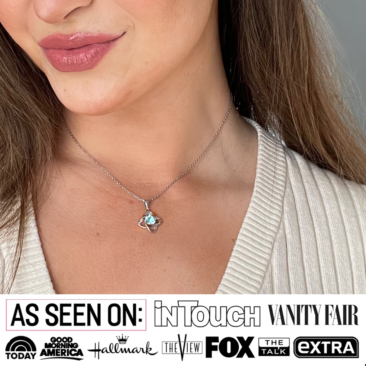 Infinity Birthstone 18k White Gold Plated Stud Earrings and Necklace Set with Swarovski Crystals