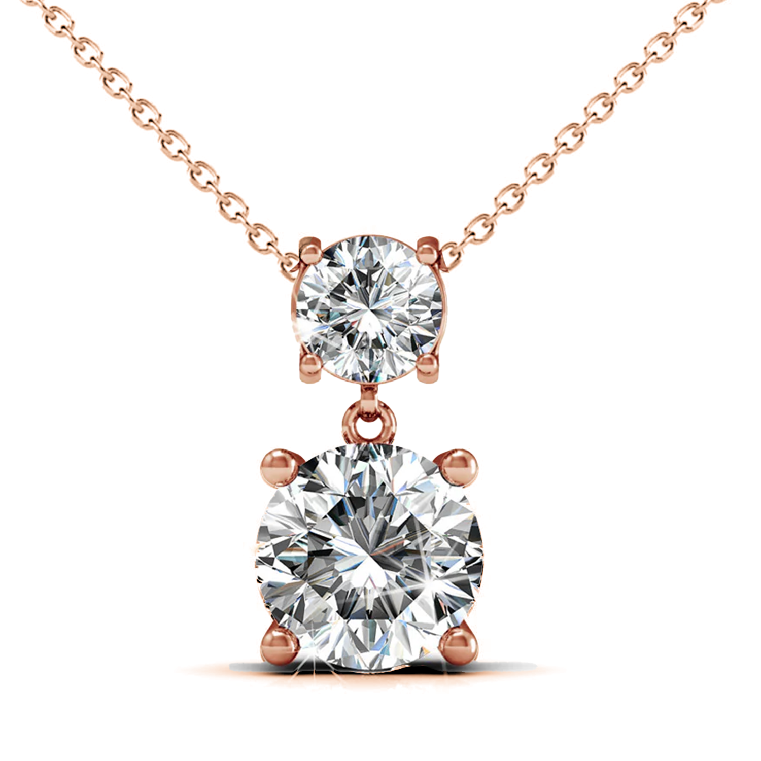 Jasmine 18k White Gold Plated Drop Necklace with Swarovski Crystals