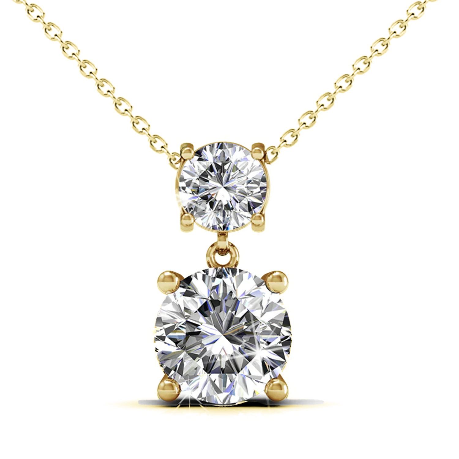 Jasmine 18k White Gold Plated Drop Necklace with Swarovski Crystals