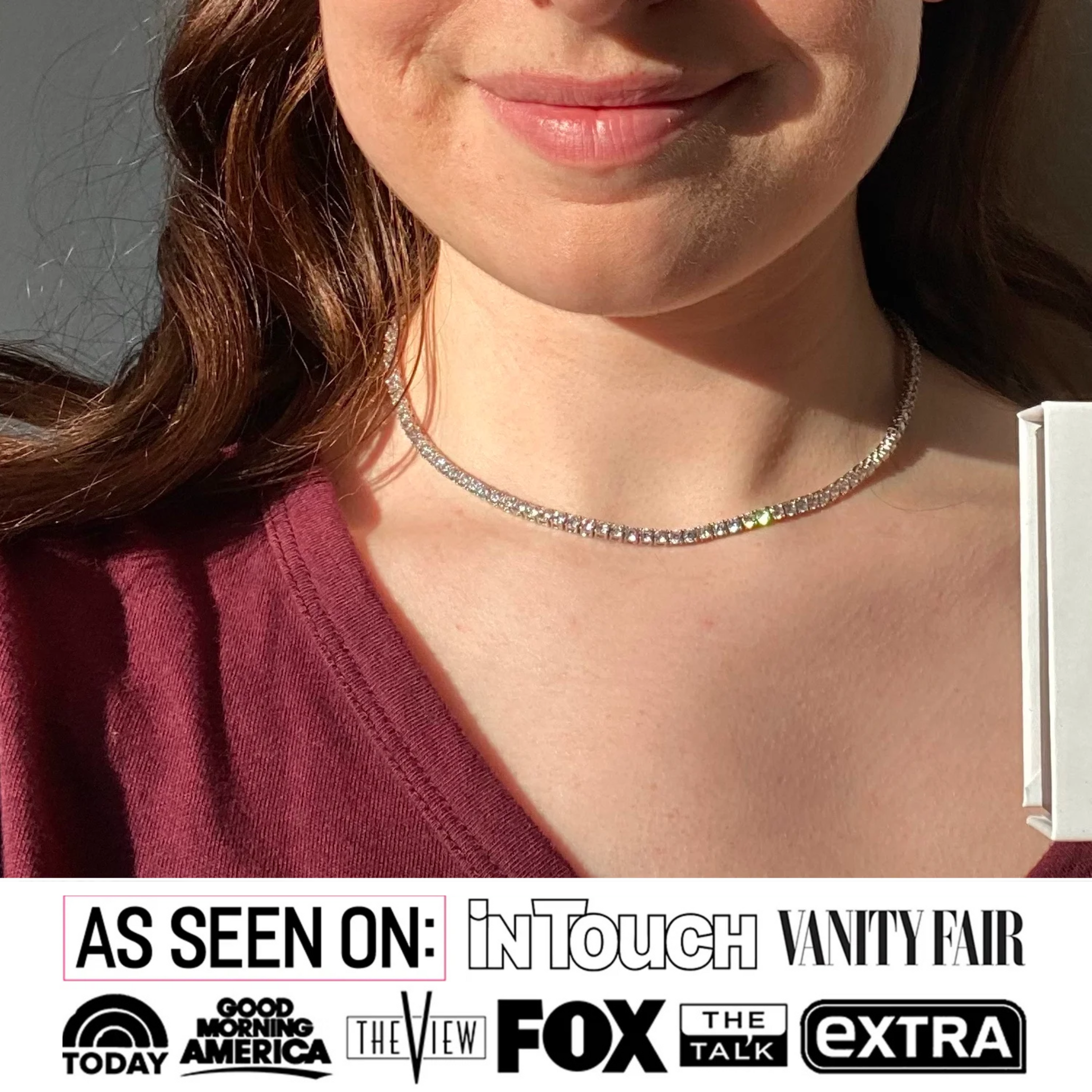 Kaylee 18k White Gold Plated Necklace with Simulated Diamond Crystals