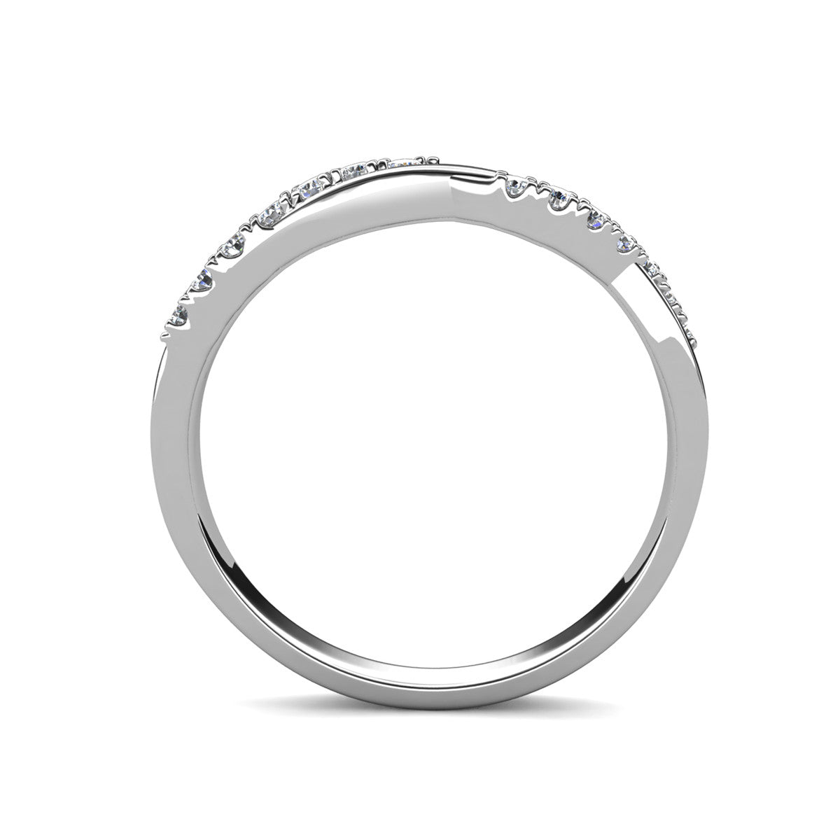 Moissanite by Cate & Chloe Avery 0.21tcw Round Cut 925 Sterling Silver 18k White Gold Plated Wedding Band