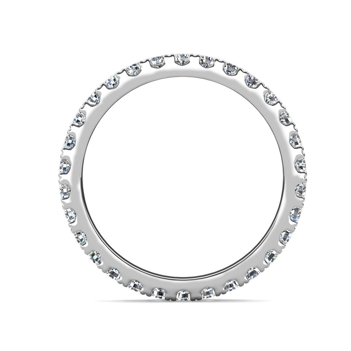 Moissanite by Cate & Chloe Sadie 0.9tcw Round Cut 925 Sterling Silver 18k White Gold Plated Wedding Band