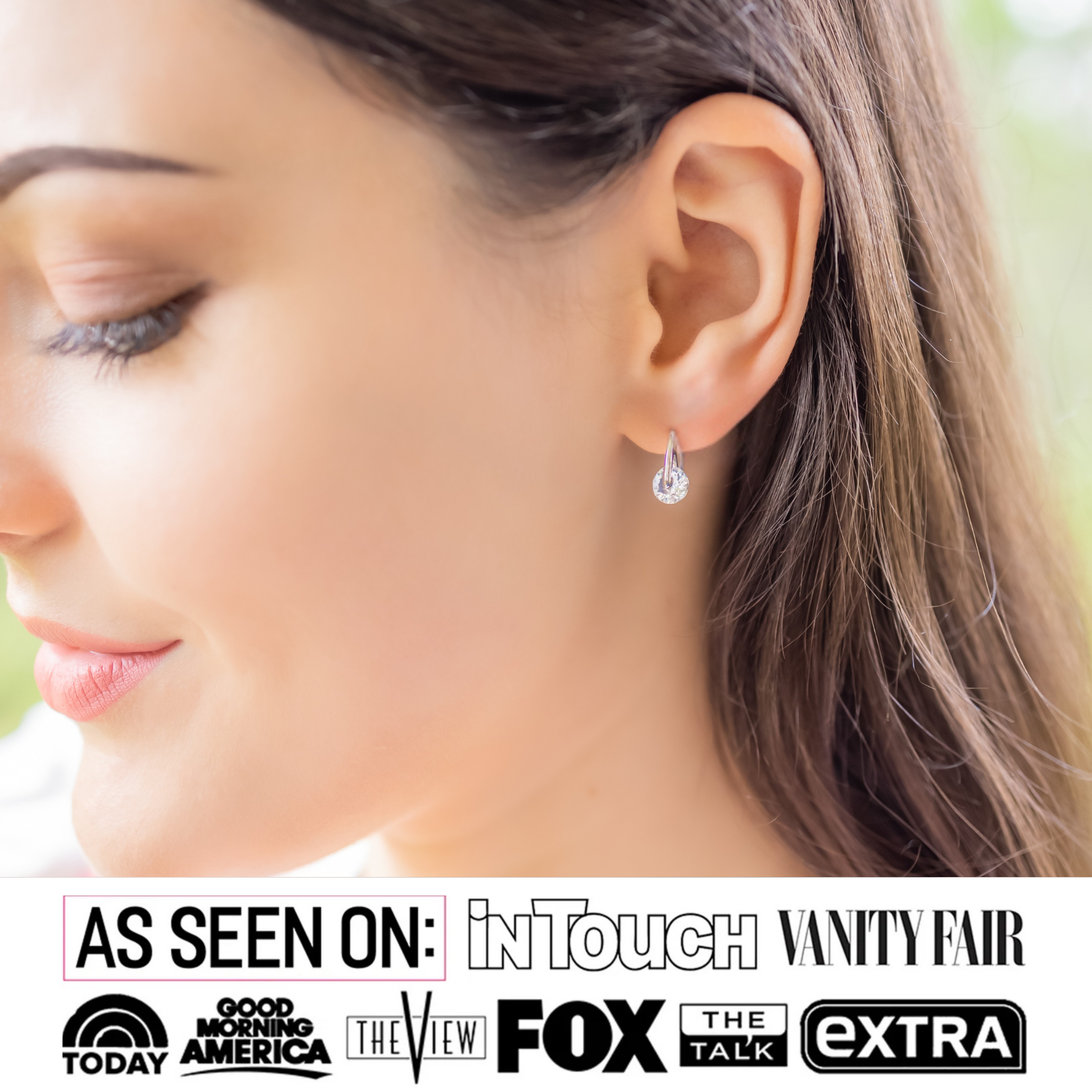 McKayla 18k White Gold Plated Drop Earrings with Swarovski Crystals